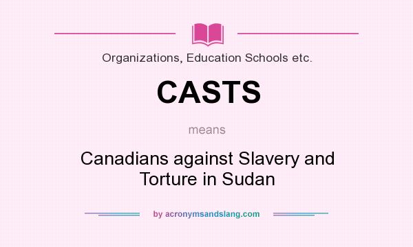 What does CASTS mean? It stands for Canadians against Slavery and Torture in Sudan