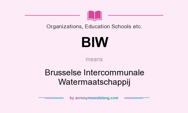 What does BIW mean? It stands for Brusselse Intercommunale Watermaatschappij