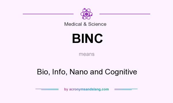What does BINC mean? It stands for Bio, Info, Nano and Cognitive