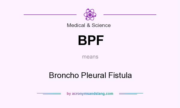 What does BPF mean? It stands for Broncho Pleural Fistula