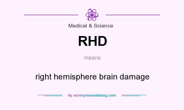 What does RHD mean? It stands for right hemisphere brain damage