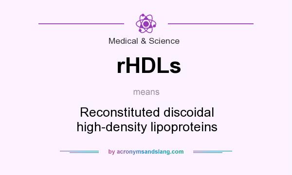 What does rHDLs mean? It stands for Reconstituted discoidal high-density lipoproteins