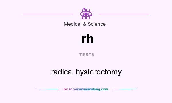 What does rh mean? It stands for radical hysterectomy