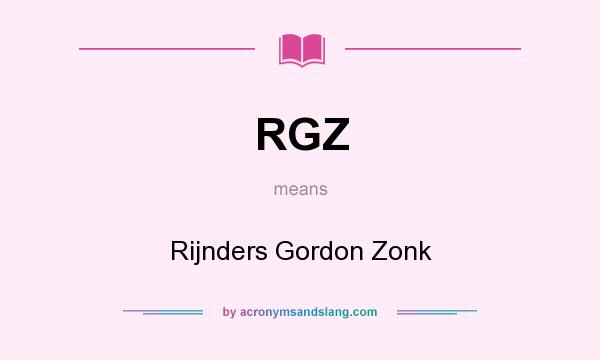 What does RGZ mean? It stands for Rijnders Gordon Zonk