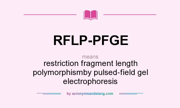 What does RFLP-PFGE mean? It stands for restriction fragment length polymorphismby pulsed-field gel electrophoresis
