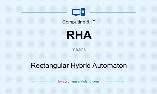 What does RHA mean? It stands for Rectangular Hybrid Automaton
