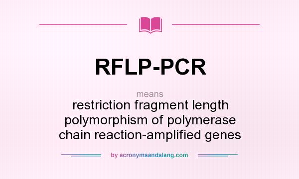 What does RFLP-PCR mean? It stands for restriction fragment length polymorphism of polymerase chain reaction-amplified genes