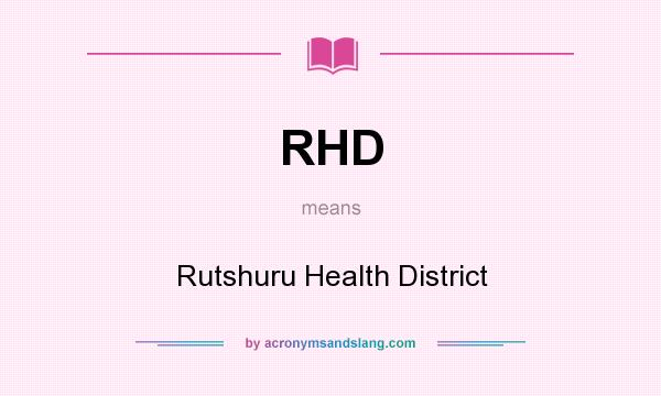 What does RHD mean? It stands for Rutshuru Health District