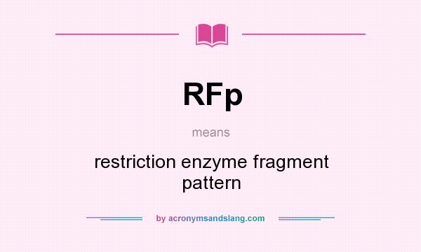 What does RFp mean? It stands for restriction enzyme fragment pattern