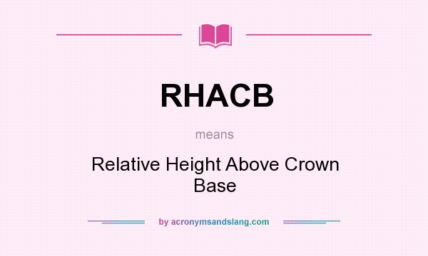 What does RHACB mean? It stands for Relative Height Above Crown Base
