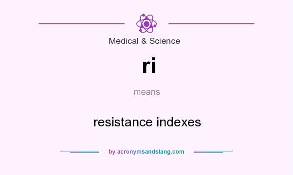 What does ri mean? It stands for resistance indexes