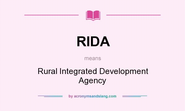 What does RIDA mean? It stands for Rural Integrated Development Agency