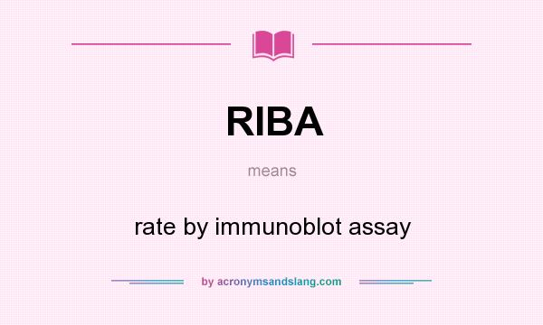 What does RIBA mean? It stands for rate by immunoblot assay