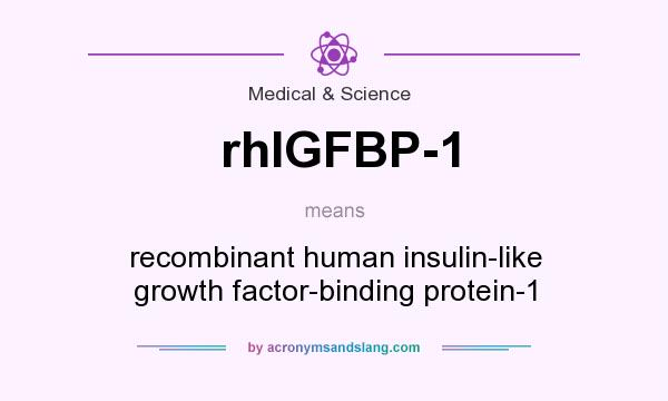 What does rhIGFBP-1 mean? It stands for recombinant human insulin-like growth factor-binding protein-1