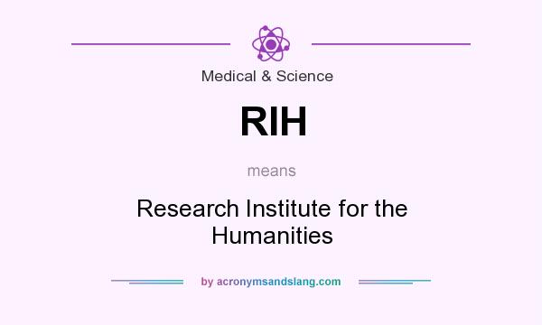 What does RIH mean? It stands for Research Institute for the Humanities