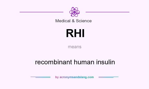 What does RHI mean? It stands for recombinant human insulin