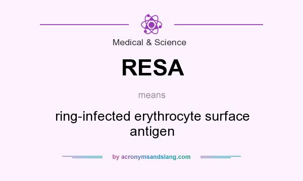 What does RESA mean? It stands for ring-infected erythrocyte surface antigen