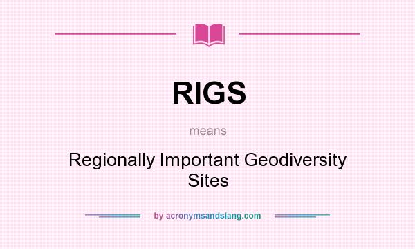 What does RIGS mean? It stands for Regionally Important Geodiversity Sites