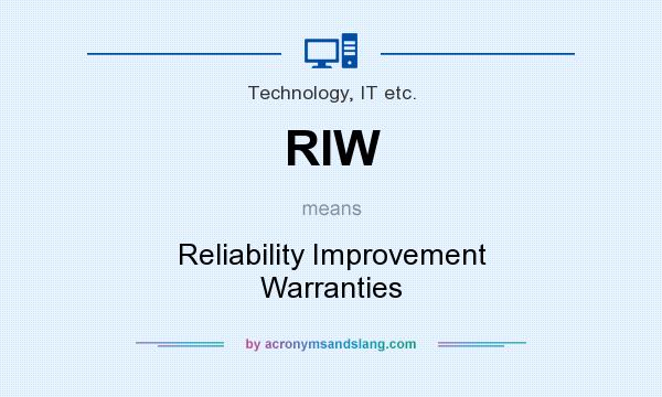 What does RIW mean? It stands for Reliability Improvement Warranties