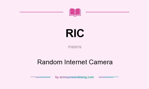 What does RIC mean? It stands for Random Internet Camera