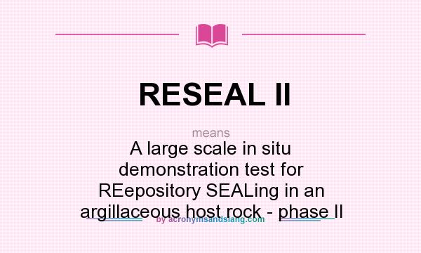 What does RESEAL II mean? It stands for A large scale in situ demonstration test for REepository SEALing in an argillaceous host rock - phase II