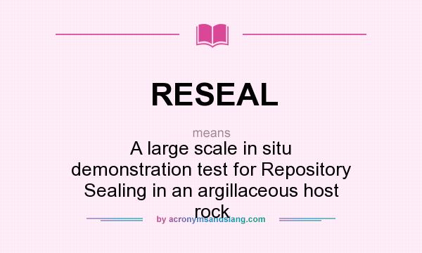 What does RESEAL mean? It stands for A large scale in situ demonstration test for Repository Sealing in an argillaceous host rock
