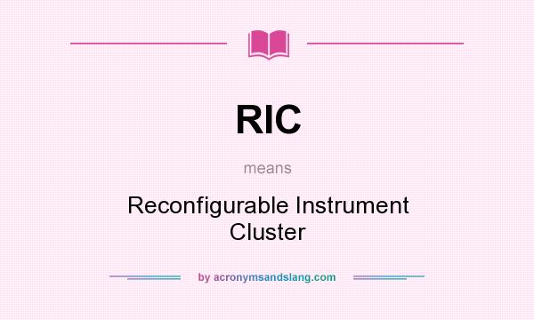 What does RIC mean? It stands for Reconfigurable Instrument Cluster