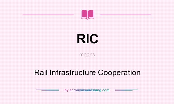 What does RIC mean? It stands for Rail Infrastructure Cooperation
