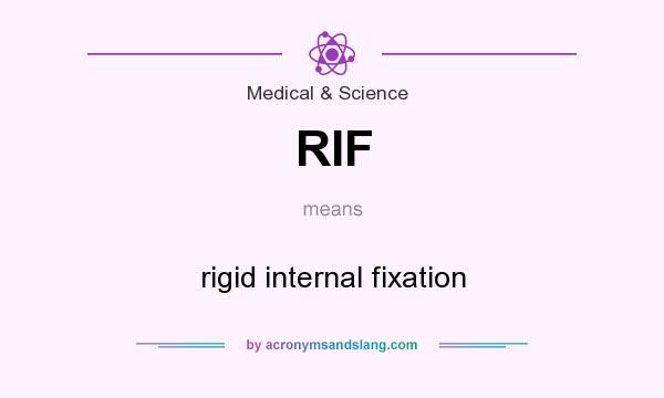 What does RIF mean? It stands for rigid internal fixation