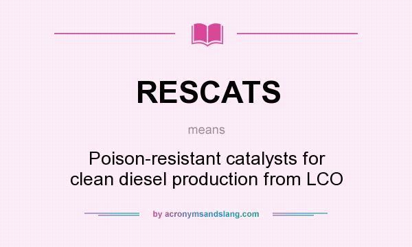 What does RESCATS mean? It stands for Poison-resistant catalysts for clean diesel production from LCO