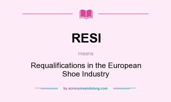 What does RESI mean? It stands for Requalifications in the European Shoe Industry