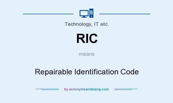What does RIC mean? It stands for Repairable Identification Code