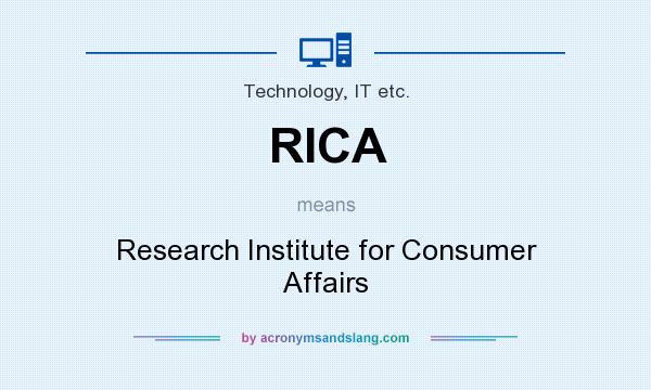 What does RICA mean? It stands for Research Institute for Consumer Affairs