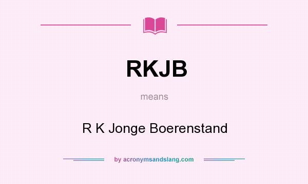 What does RKJB mean? It stands for R K Jonge Boerenstand