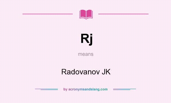 What does Rj mean? It stands for Radovanov JK