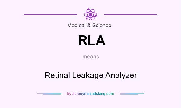 What does RLA mean? It stands for Retinal Leakage Analyzer