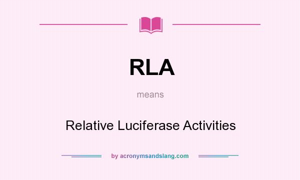 What does RLA mean? It stands for Relative Luciferase Activities