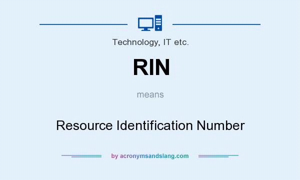 What does RIN mean? It stands for Resource Identification Number