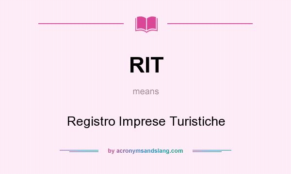 What does RIT mean? It stands for Registro Imprese Turistiche