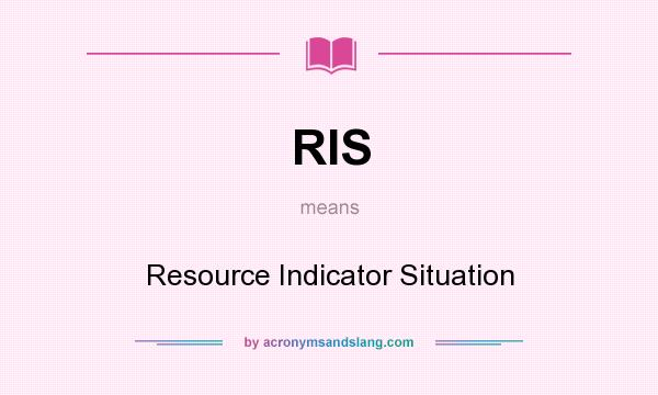 What does RIS mean? It stands for Resource Indicator Situation