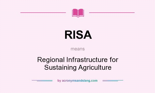 What does RISA mean? It stands for Regional Infrastructure for Sustaining Agriculture