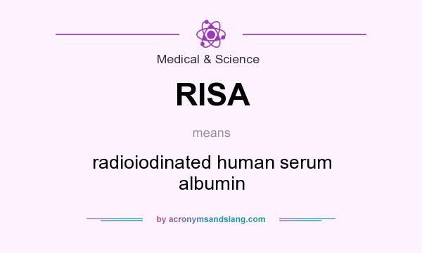 What does RISA mean? It stands for radioiodinated human serum albumin
