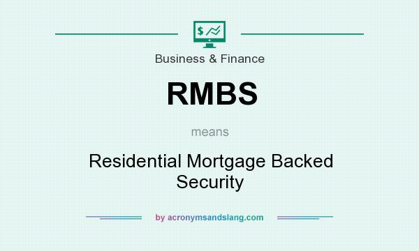 What does RMBS mean? It stands for Residential Mortgage Backed Security