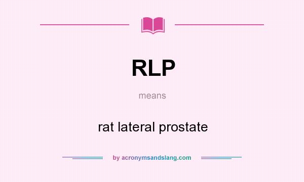 What does RLP mean? It stands for rat lateral prostate