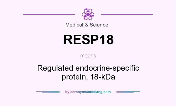 What does RESP18 mean? It stands for Regulated endocrine-specific protein, 18-kDa