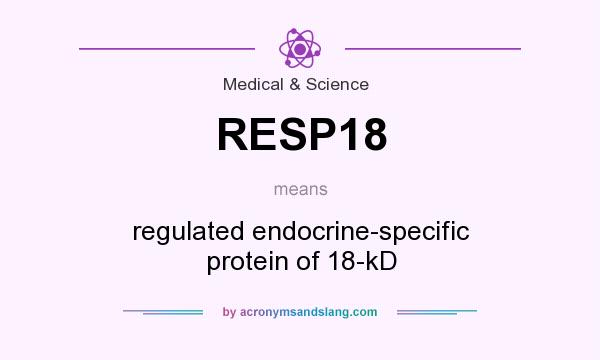 What does RESP18 mean? It stands for regulated endocrine-specific protein of 18-kD