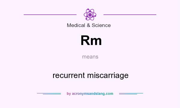 What does Rm mean? It stands for recurrent miscarriage