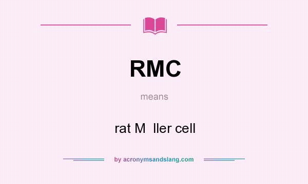 What does RMC mean? It stands for rat M  ller cell