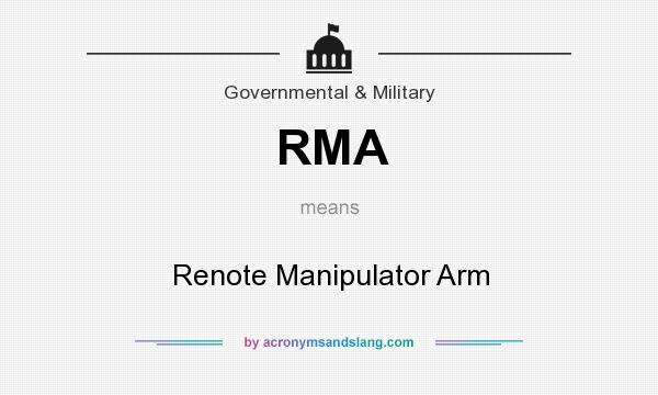 What does RMA mean? It stands for Renote Manipulator Arm