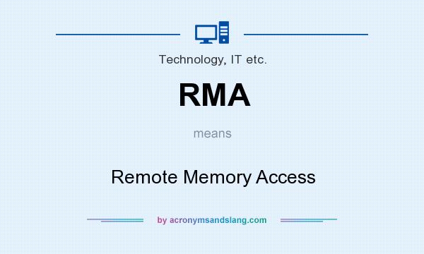 What does RMA mean? It stands for Remote Memory Access